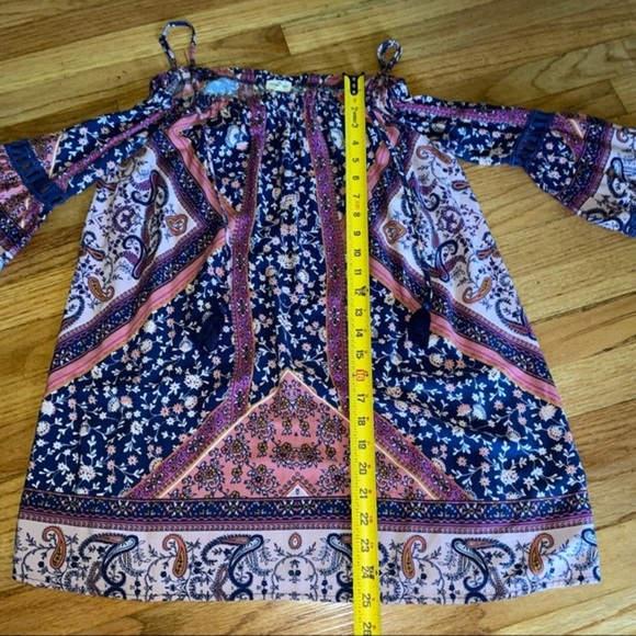 50 Mason & Belle Boho Peasant Cold Shoulders Blouse - Picture 2 of 5